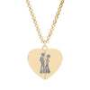 Vintage 70s Forever Love Engraved Stainless Steel Heart Necklace