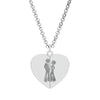 Vintage 70s Forever Love Engraved Stainless Steel Heart Necklace