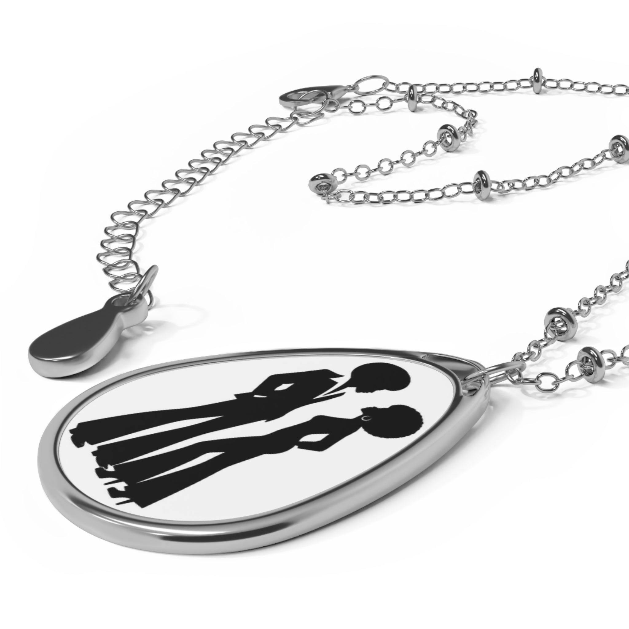 Vintage 70s Forever Love Oval Pendant Necklace