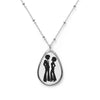Vintage 70s Forever Love Oval Pendant Necklace
